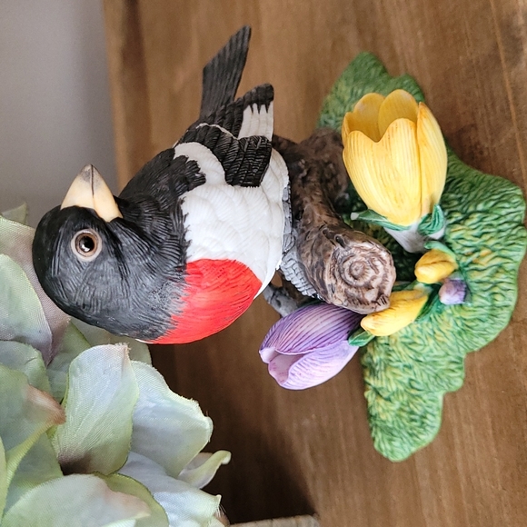 Lenox "Rose Breasted Grosbeak" Bird Figurine - Picture 2 of 12